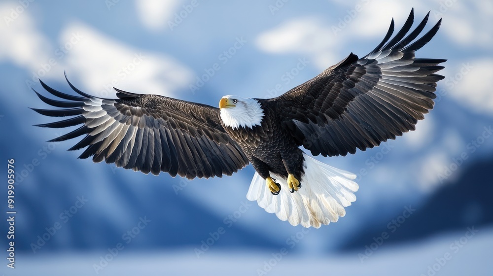 Obraz premium Majestic Bald Eagle in Flight