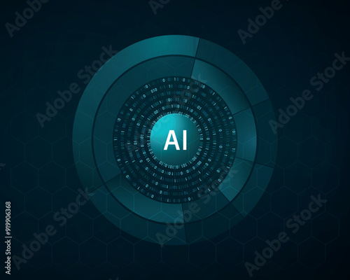 Artificial intelligence (AI), machine learning and modern computer technologies concepts. Business, Technology, Internet and network concept. Vector illustration.