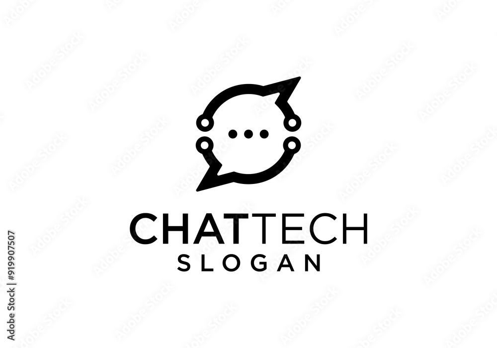 technology online chat logo vector. technology online chat logo vector.