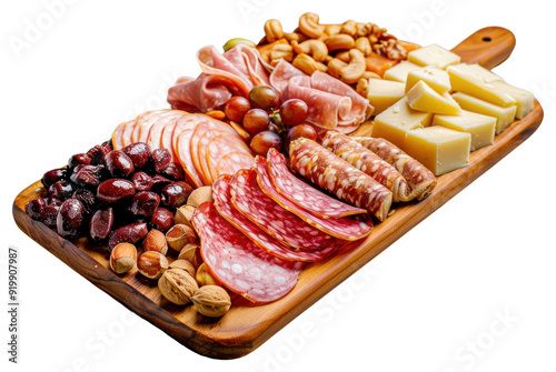 PNG Gourmet charcuterie board with variety photo