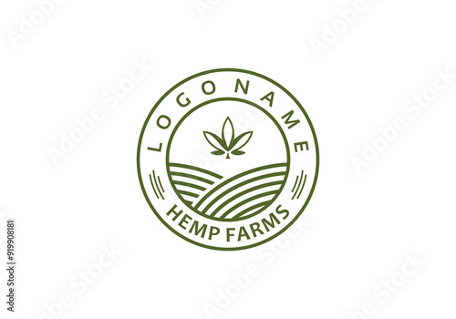 marijuana farm logo vector design