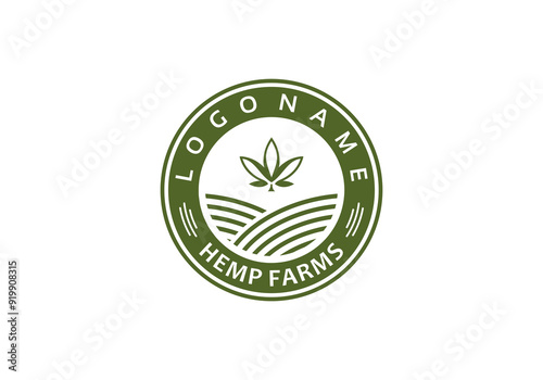 cannabis farm logo vector illustration design