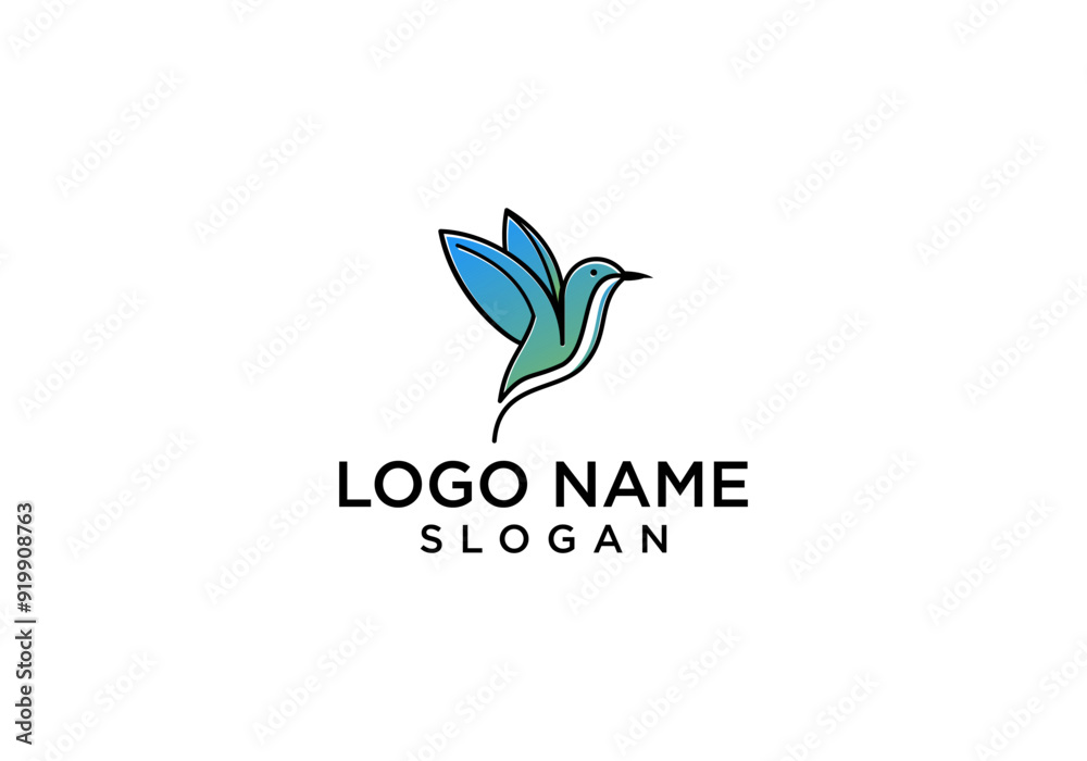 Obraz premium hummingbird logo vector design illustration