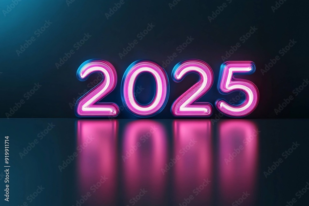 2025 in a sleek neon font against a dark 2025 in a sleek neon font against a dark
