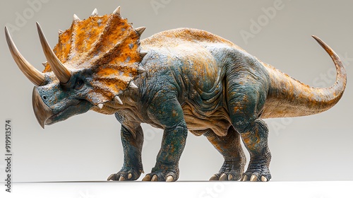 Full-Body Side Profile of a Triceratops