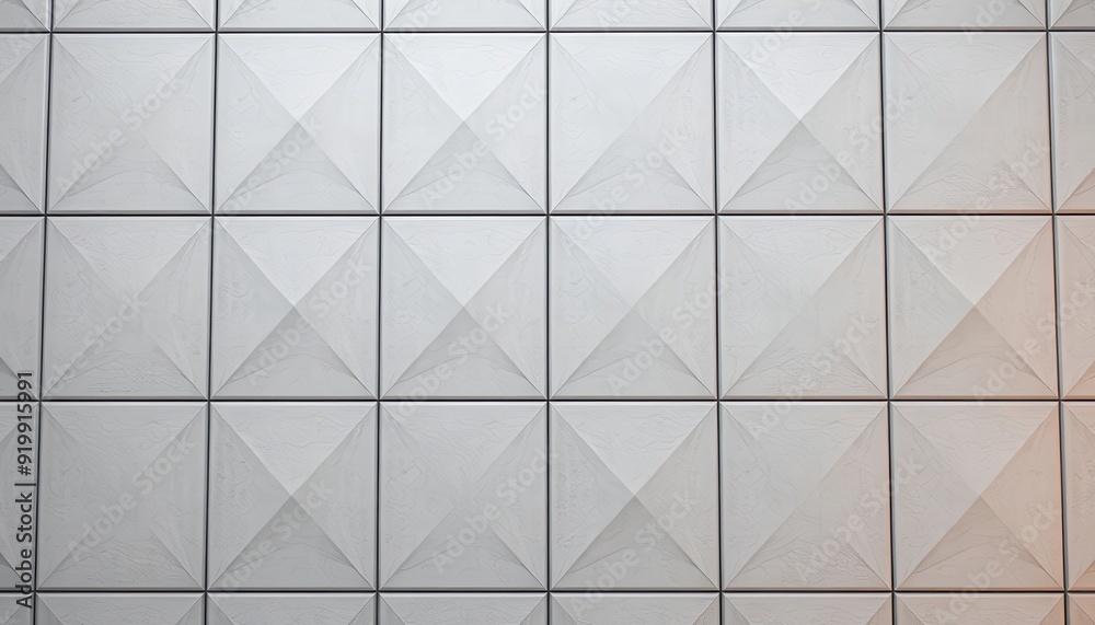 White Geometric Wall Panel Texture.