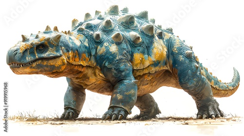 Full-Body Side Profile of an Ankylosaurus