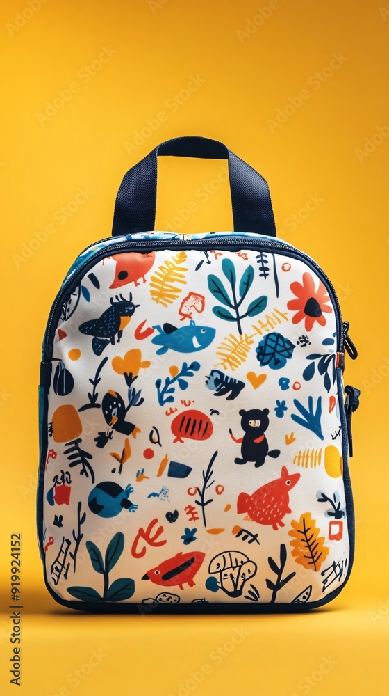 kid's school backpack on isolated background