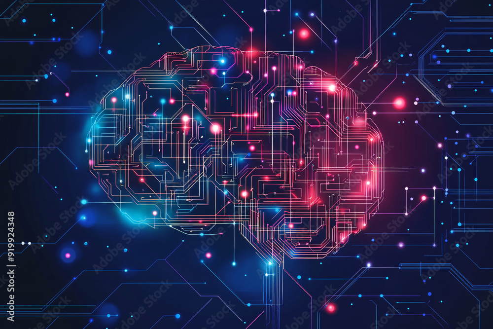 A digital brain composed of glowing circuits and nodes symbolizes artificial intelligence and technology innovation against a dark background A digital brain composed of glowing circuits and nodes symbolizes artificial intelligence and technology innovation against a dark background