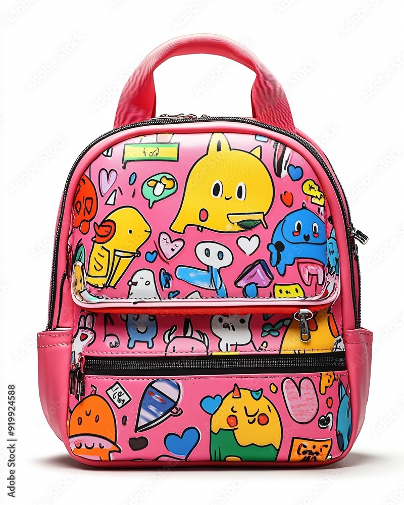 children's school backpack with a cartoon pattern children's school backpack with a cartoon pattern
