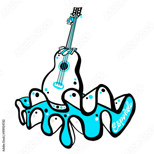 Cuerpo de guitarra 'española' (azul).