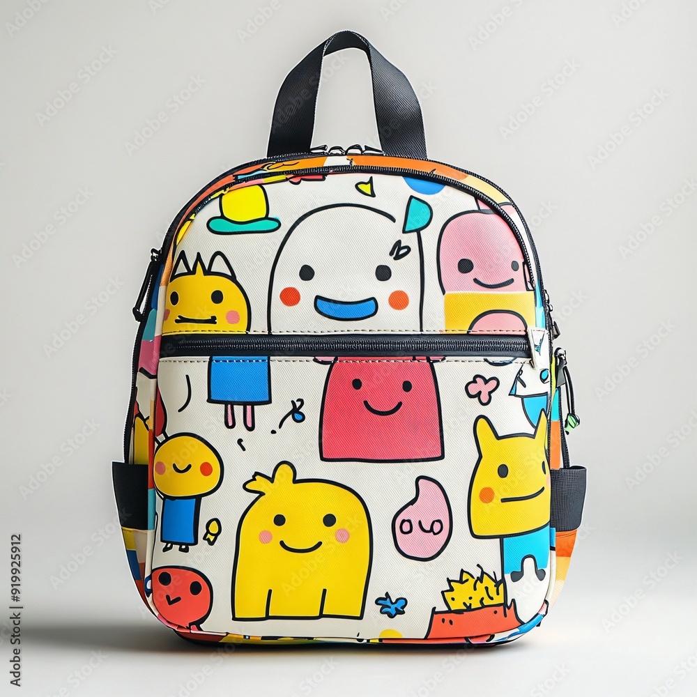 children's school backpack with a cartoon pattern