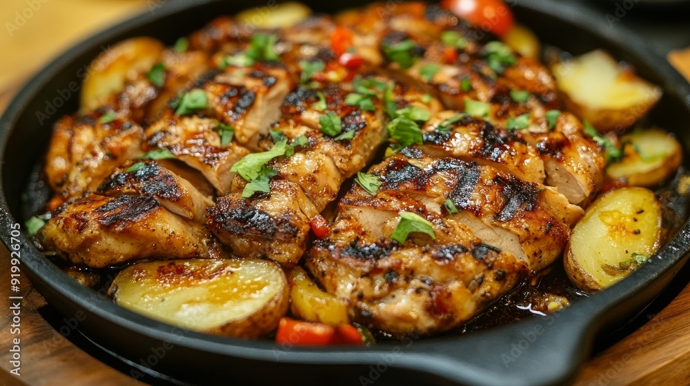 The Chinese potato chicken steak is a popular dish on many menus. The Chinese potato chicken steak is a popular dish on many menus.