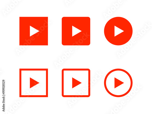 プレイボタンセット：赤