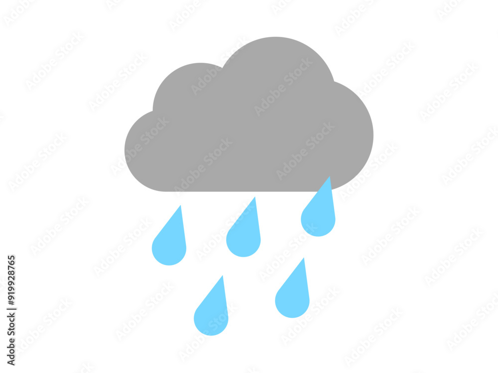 シンプル雨雲マークB シンプル雨雲マークB