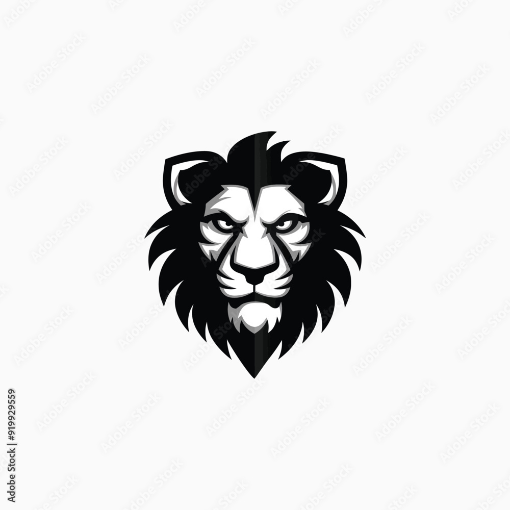 Lion head logo animal vector template illustration