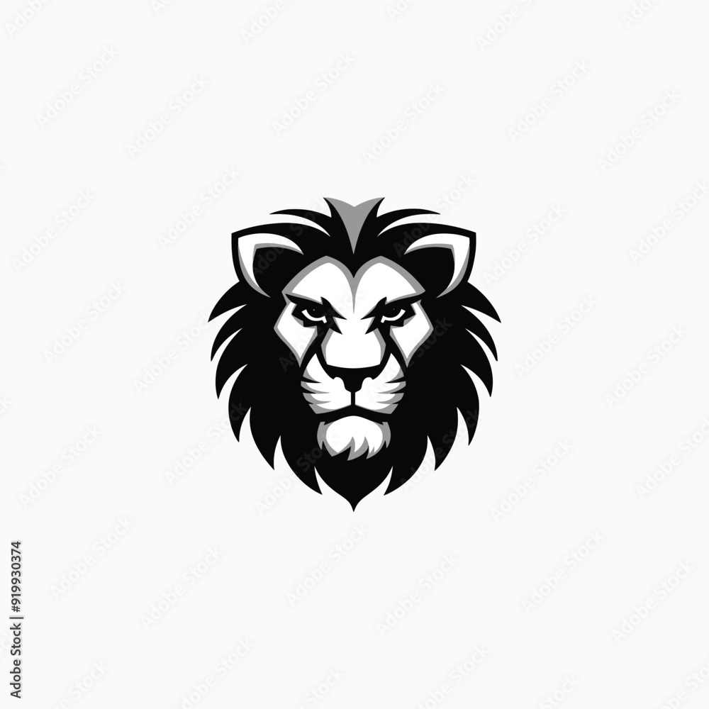 Obraz premium Lion head logo animal vector template illustration