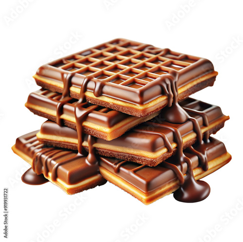 waffels with chocolate photo