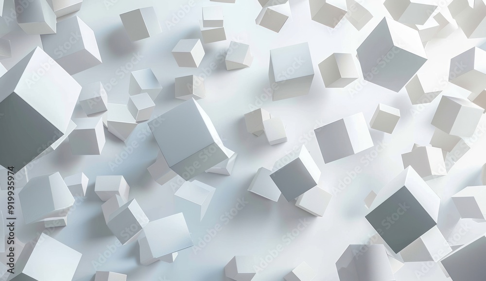 Abstract 3D Cubes in Flight Abstract 3D Cubes in Flight