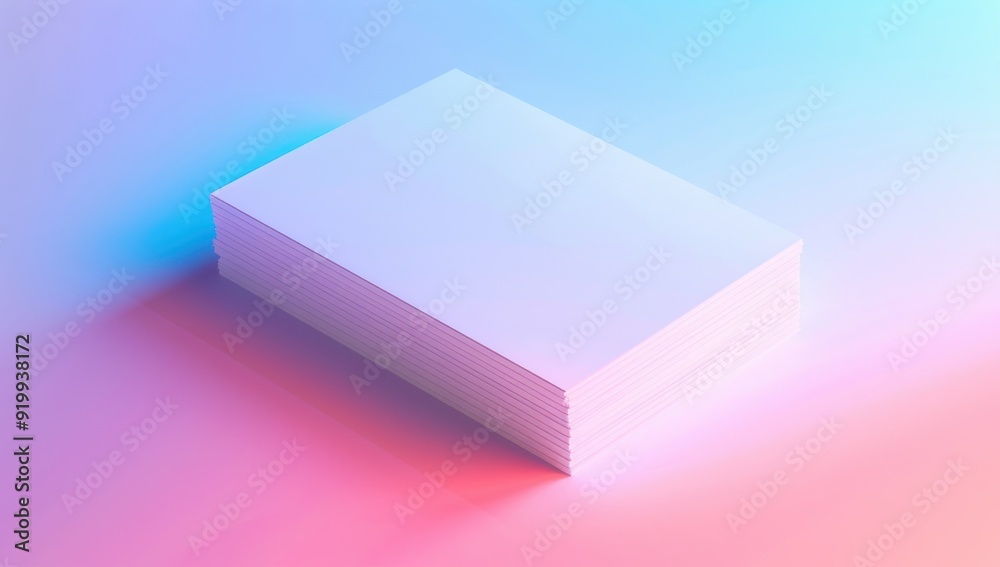 Stack of Paper on a Gradient Background Stack of Paper on a Gradient Background