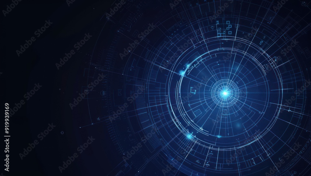Abstract Digital Technology Background with Circular Pattern Abstract Digital Technology Background with Circular Pattern