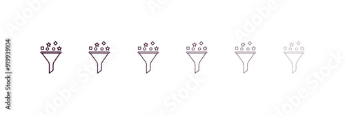 content curation outline icon. Linear vector from technology concept. 6 different line style content curation icon included thin, light, regular, medium, bold, black