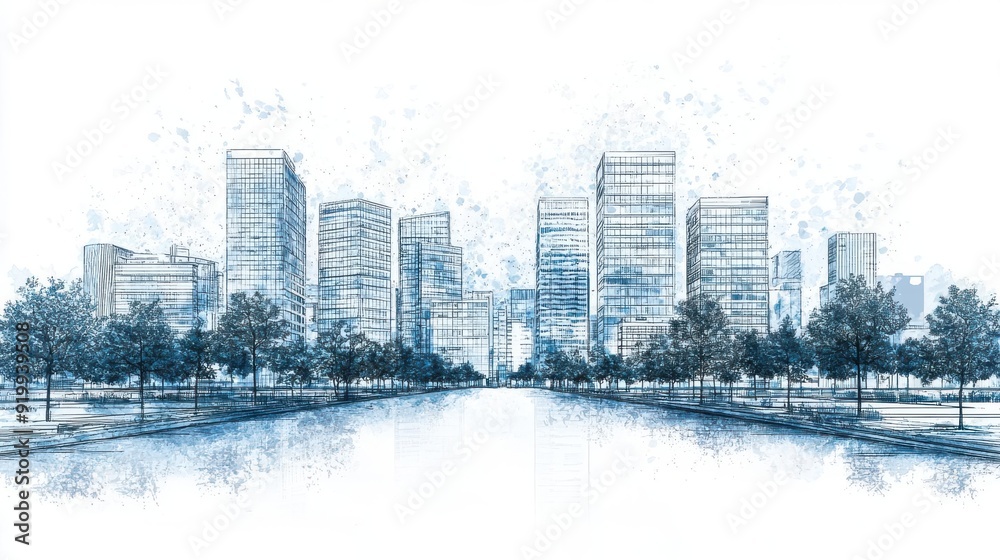 Fototapeta premium Resilient urban design projects incorporating sustainable infrastructure and adaptive planning to withstand environmental challenges