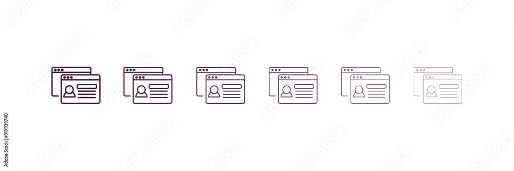 Obraz premium user persona outline icon. Linear vector from technology concept. 6 different line style user persona icon included thin, light, regular, medium, bold, black