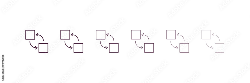 interaction outline icon. Linear vector from technology concept. 6 different line style interaction icon included thin, light, regular, medium, bold, black interaction outline icon. Linear vector from technology concept. 6 different line style interaction icon included thin, light, regular, medium, bold, black