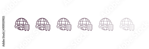 touristic outline icon. Linear vector from technology concept. 6 different line style touristic icon included thin, light, regular, medium, bold, black