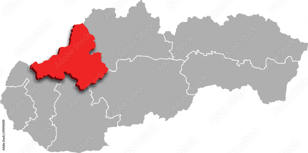 trenčín region map ADMINISTRATIVE DIVISIONS of SLOVAKIA 3d isometric map trenčín region map ADMINISTRATIVE DIVISIONS of SLOVAKIA 3d isometric map