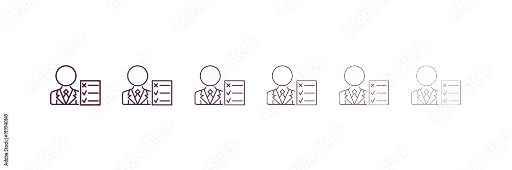 project manager outline icon. Linear vector from technology concept. 6 different line style project manager icon included thin, light, regular, medium, bold, black project manager outline icon. Linear vector from technology concept. 6 different line style project manager icon included thin, light, regular, medium, bold, black