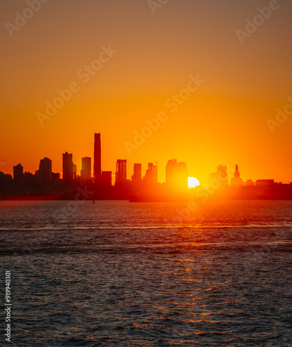 sunrise over the city Brooklyn New York 