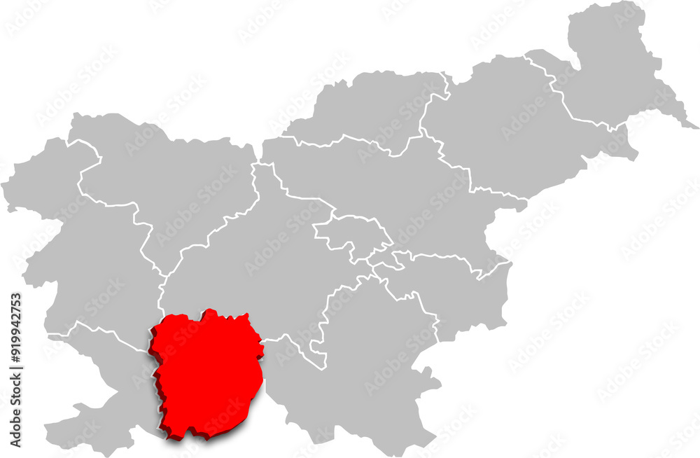 littoral inner carniola region map ADMINISTRATIVE DIVISIONS of SLOVENIA 3d isometric map littoral inner carniola region map ADMINISTRATIVE DIVISIONS of SLOVENIA 3d isometric map