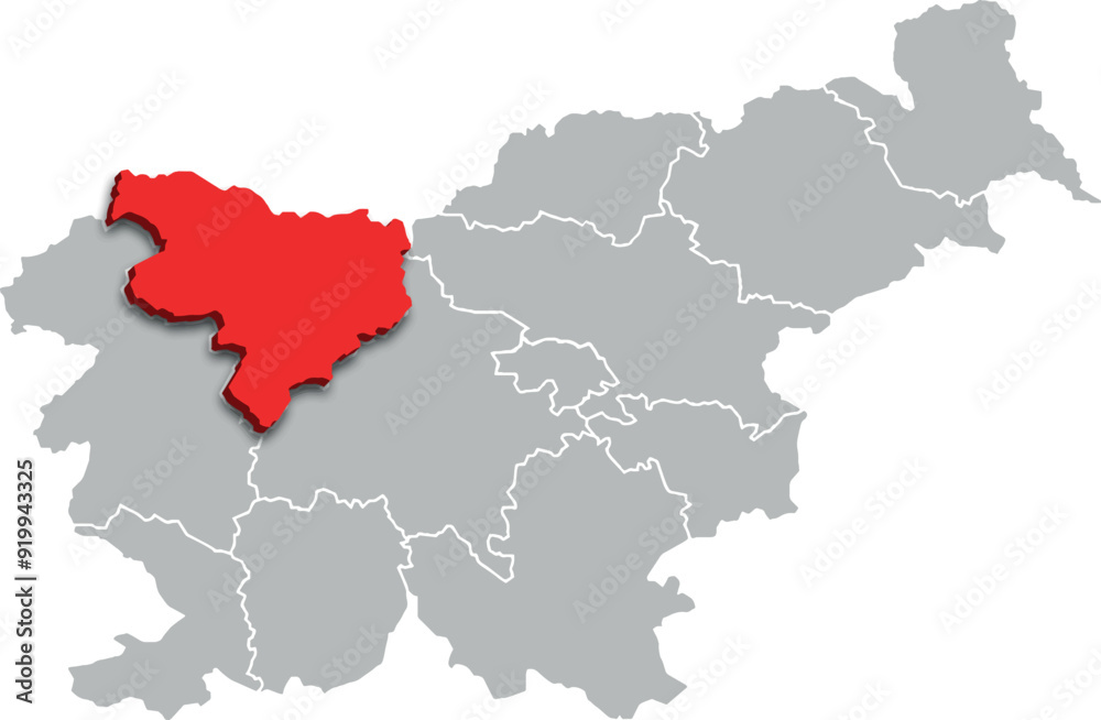 upper carniola region map ADMINISTRATIVE DIVISIONS of SLOVENIA 3d isometric map upper carniola region map ADMINISTRATIVE DIVISIONS of SLOVENIA 3d isometric map