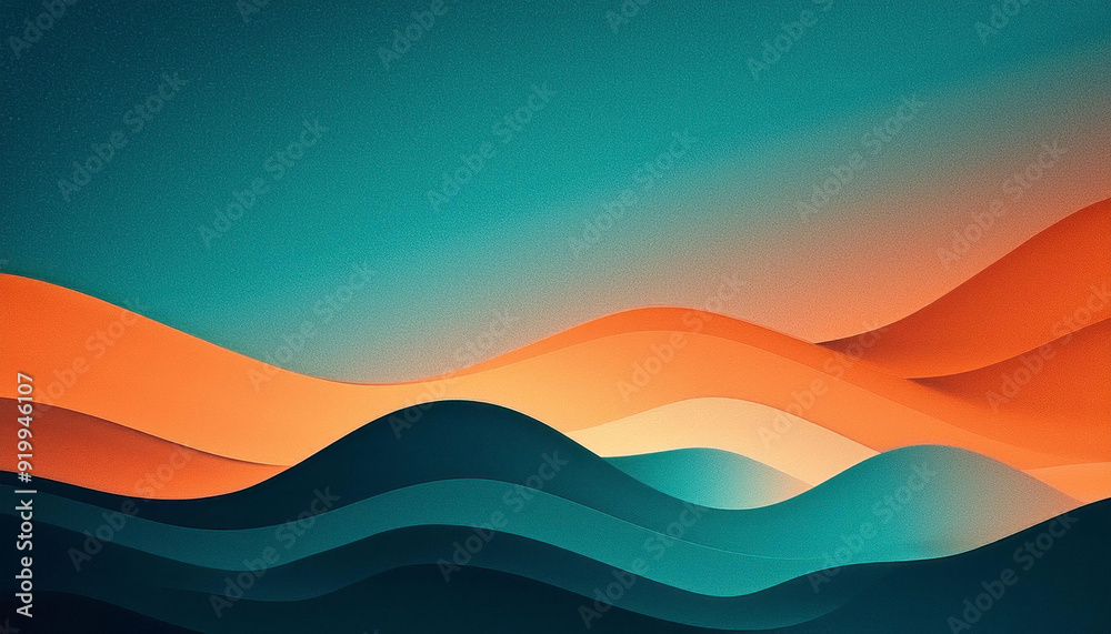 Fototapeta premium Orange blue teal black gradient background grainy textured dark vibrant banner poster backdrop. Generated image