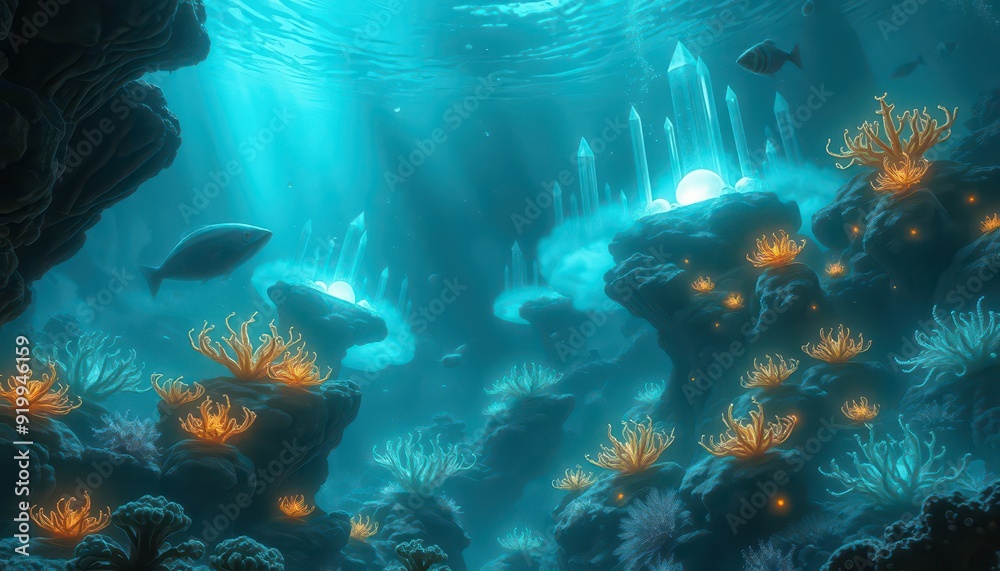 Fototapeta premium Underwater Crystal City.