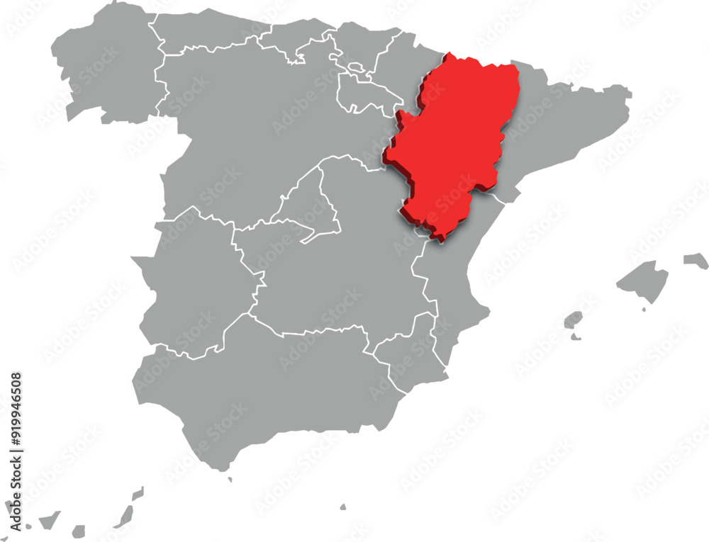 aragon map ADMINISTRATIVE DIVISIONS of SPAIN 3d isometric map aragon map ADMINISTRATIVE DIVISIONS of SPAIN 3d isometric map