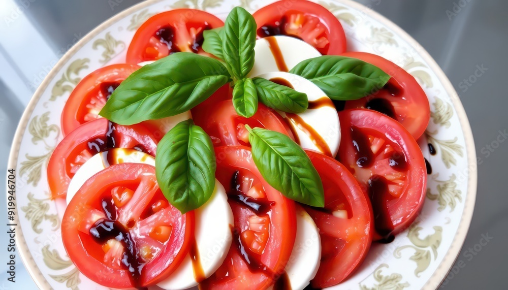 Caprese Salad with Balsamic Glaze. Caprese Salad with Balsamic Glaze.