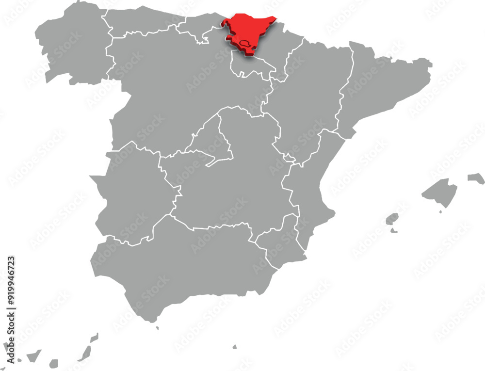 basque country map ADMINISTRATIVE DIVISIONS of SPAIN 3d isometric map basque country map ADMINISTRATIVE DIVISIONS of SPAIN 3d isometric map