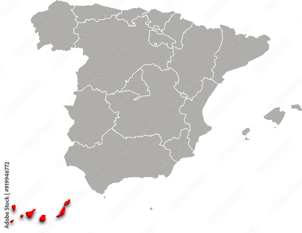 canary islands map ADMINISTRATIVE DIVISIONS of SPAIN 3d isometric map canary islands map ADMINISTRATIVE DIVISIONS of SPAIN 3d isometric map