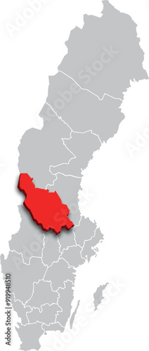 dalarna map PROVINCE of SWEDEN 3d isometric map