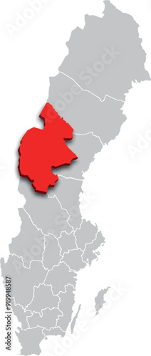 jamtland map PROVINCE of SWEDEN 3d isometric map
