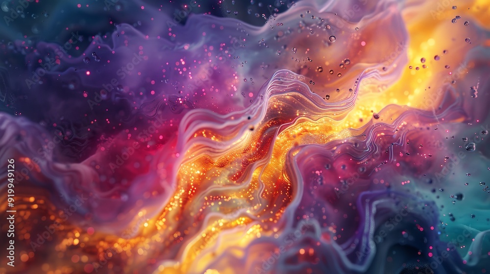 Fototapeta premium Digital Art of an Abstract Multicolor Design with Random Forms