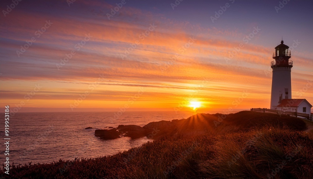lighthouse at sunset