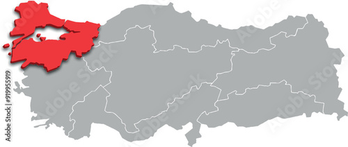 marmara region map ADMINISTRATIVE DIVISIONS of Türkiye 3d isometric map