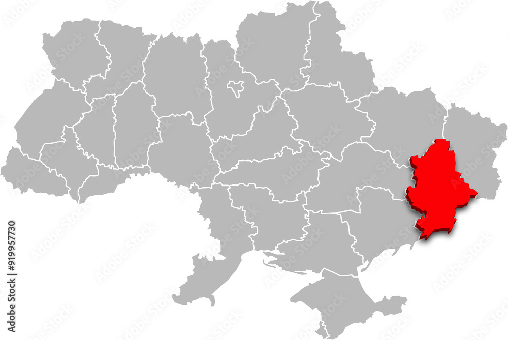 donetsk map PROVINCE of UKRAINE 3d isometric map donetsk map PROVINCE of UKRAINE 3d isometric map