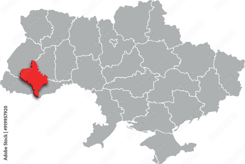 ivano frankivsk map PROVINCE of UKRAINE 3d isometric map ivano frankivsk map PROVINCE of UKRAINE 3d isometric map