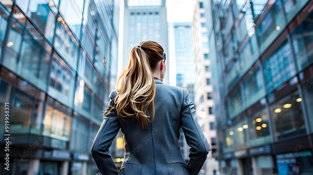 Fototapeta premium Stylish Businesswoman Walking in the City