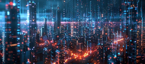 Digital Cityscape: A Futuristic Vision of Urban Life